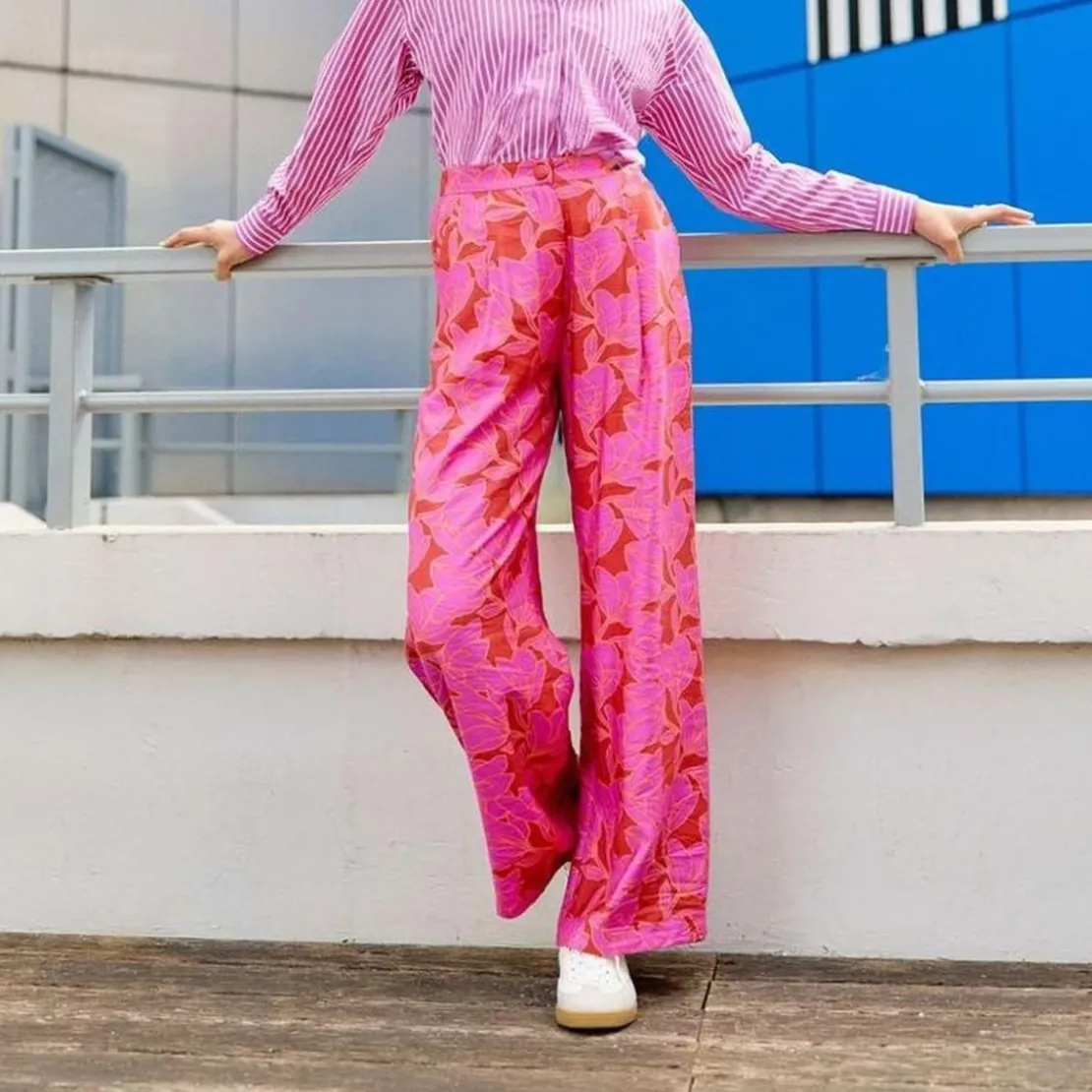 La Petite EtoilePantalon bicolore PERLA rose en viscose