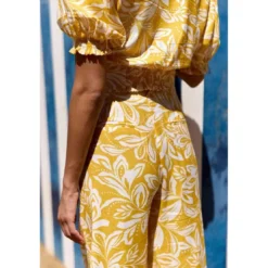 La Petite EtoilePantalon décontracté PAMEA jaune bicolore en viscose