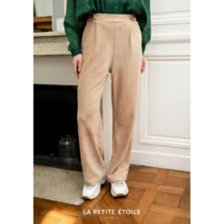 La Petite EtoilePantalon Droit NAVAN beige en coton