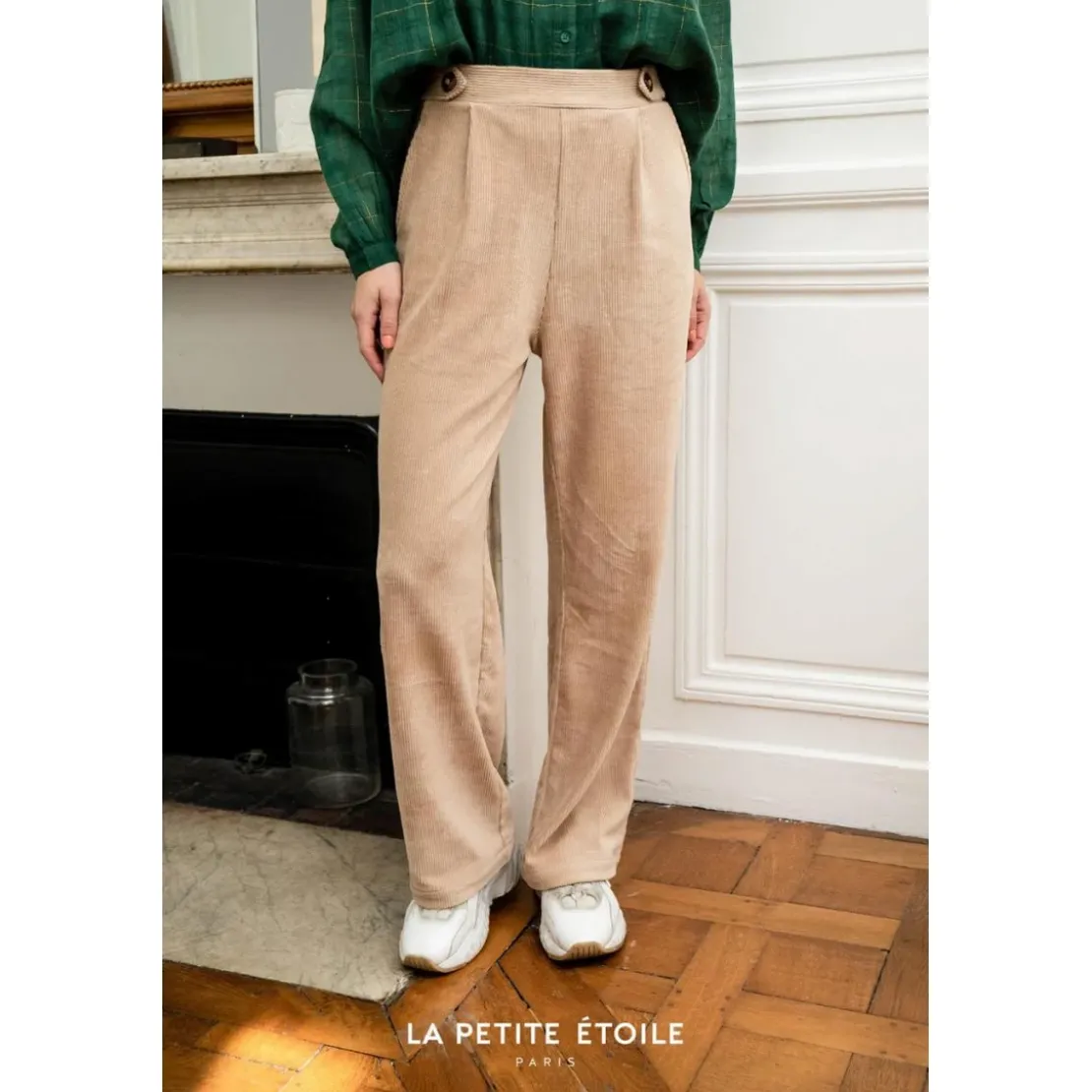 La Petite EtoilePantalon Droit NAVAN beige en coton