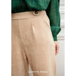 La Petite EtoilePantalon Droit NAVAN beige en coton
