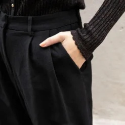 La Petite EtoilePantalon Droit ARLOW noir en coton