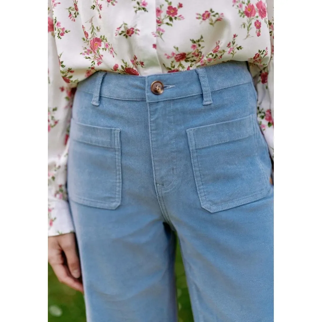 La Petite EtoilePantalon en velours ATLANTY bleu gris