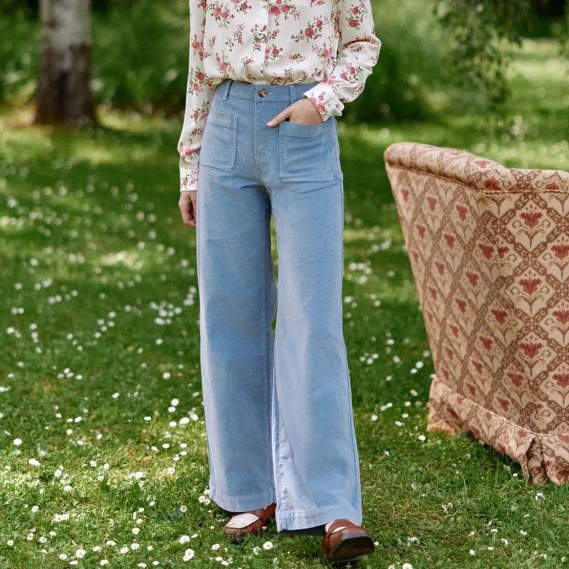 La Petite EtoilePantalon en velours ATLANTY bleu gris