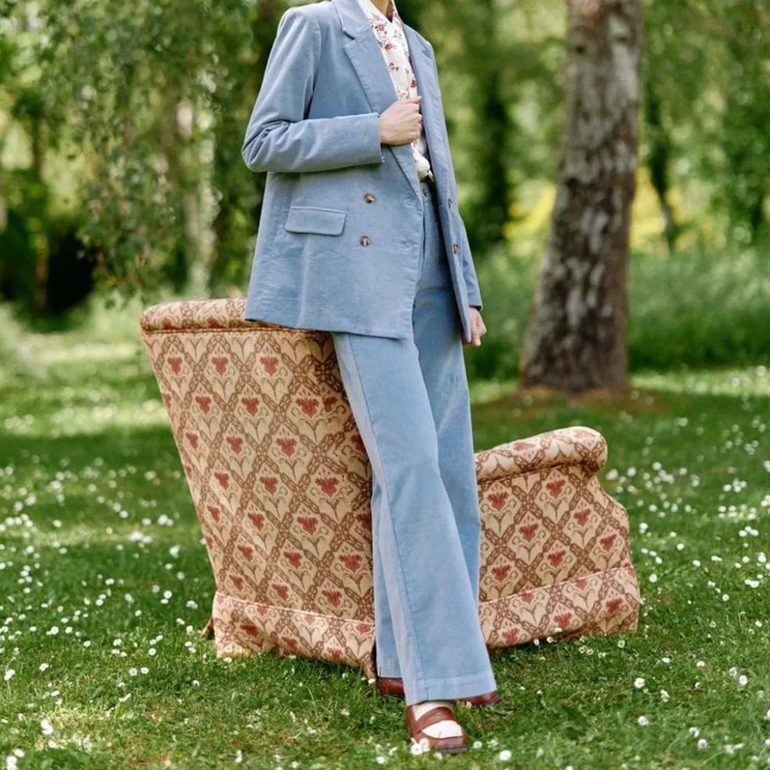 La Petite EtoilePantalon en velours ATLANTY bleu gris