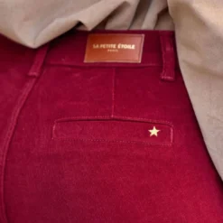La Petite EtoilePantalon framboise SONNY VELOURS en coton