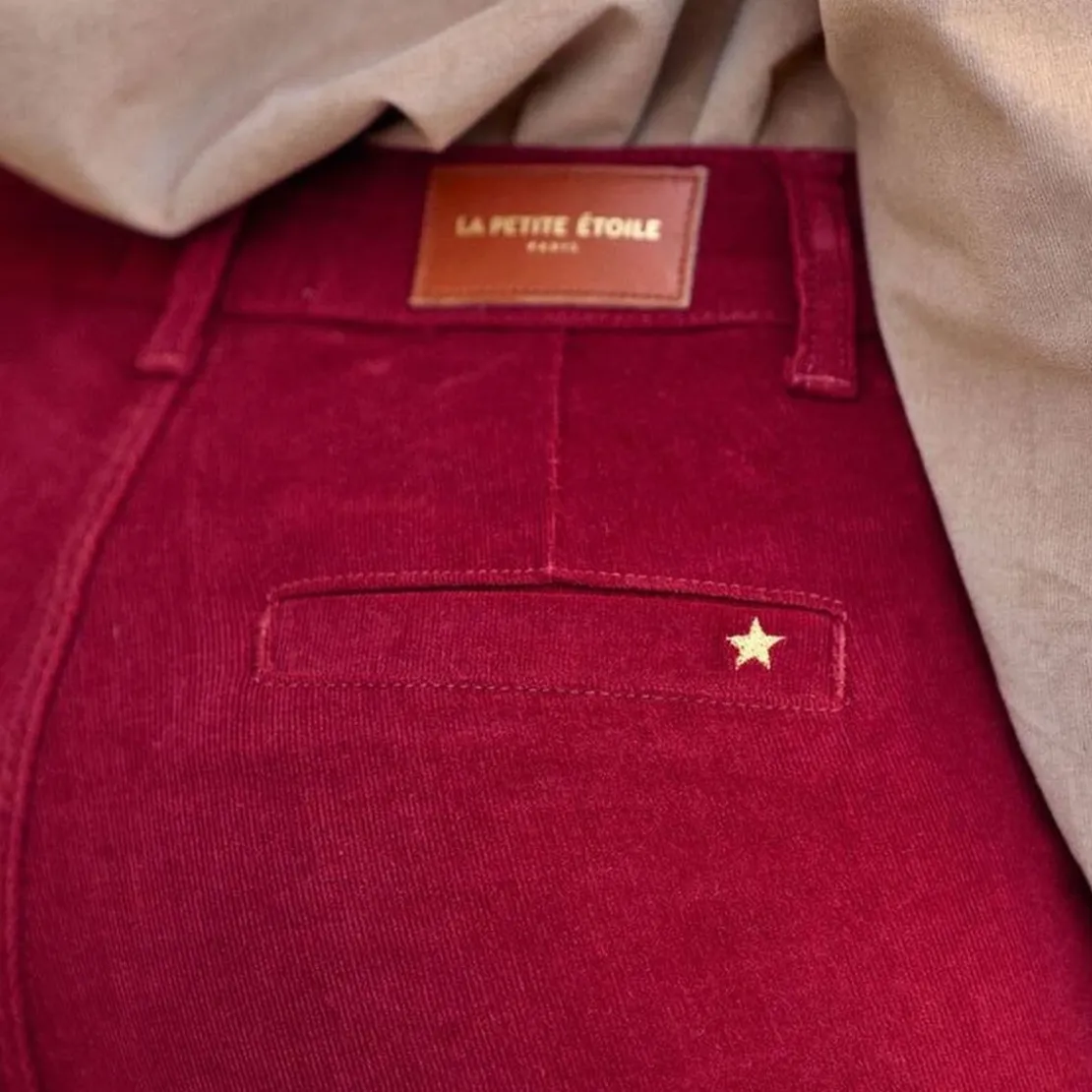 La Petite EtoilePantalon framboise SONNY VELOURS en coton