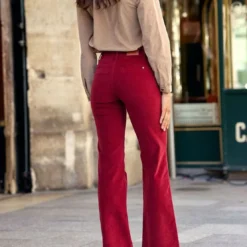 La Petite EtoilePantalon framboise SONNY VELOURS en coton