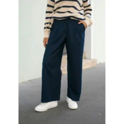 La Petite EtoilePantalon Large MIRAZIO bleu marine en coton