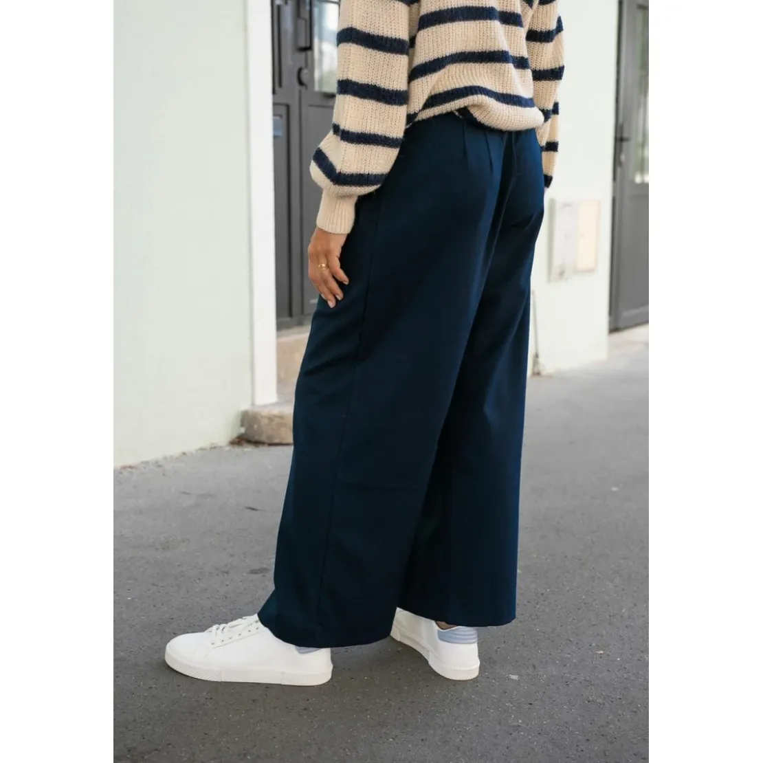 La Petite EtoilePantalon Large MIRAZIO bleu marine en coton