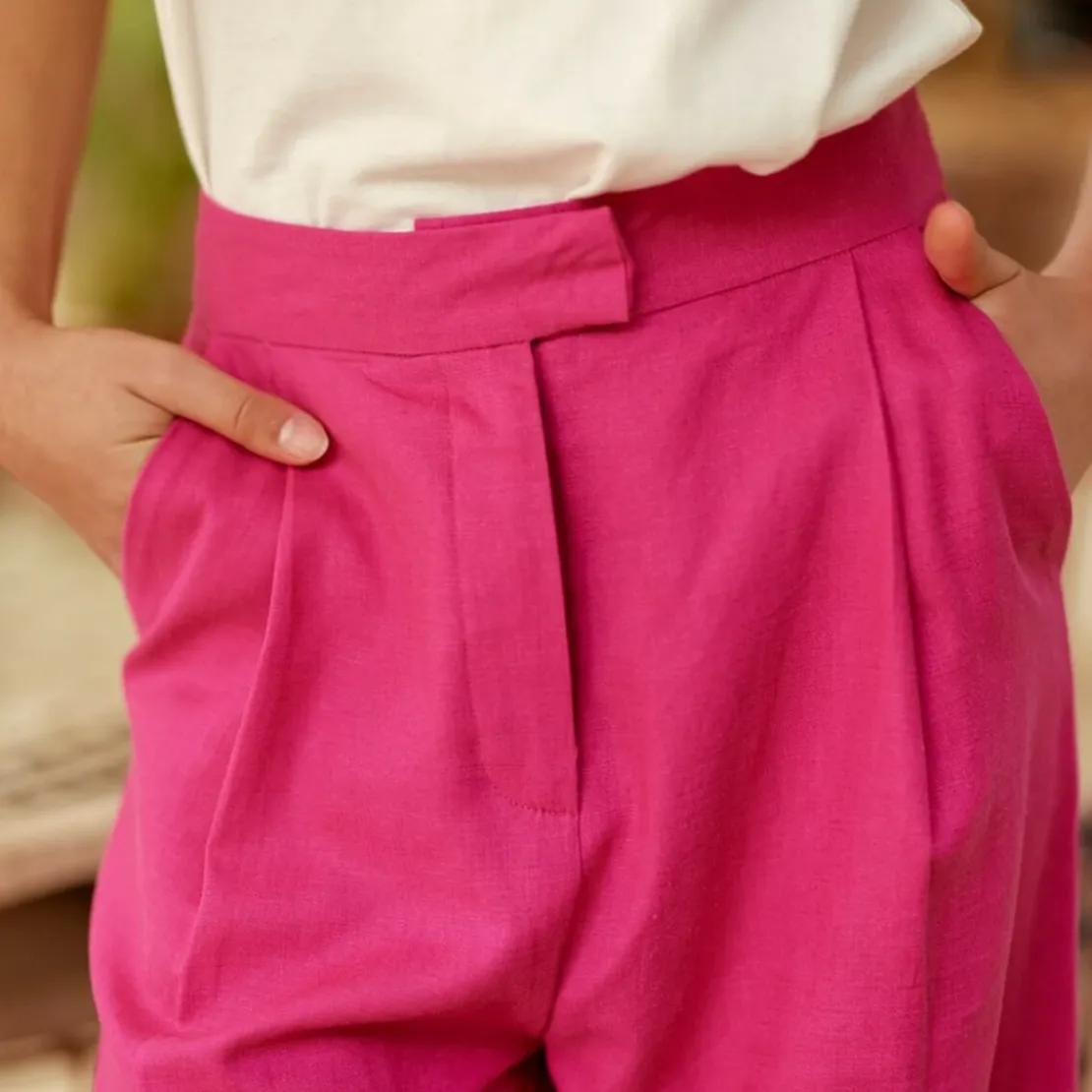 La Petite EtoilePantalon PHEDRA fushia en lin fuchsia
