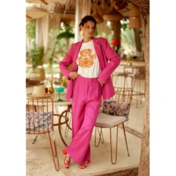 La Petite EtoilePantalon PHEDRA fushia en lin fuchsia