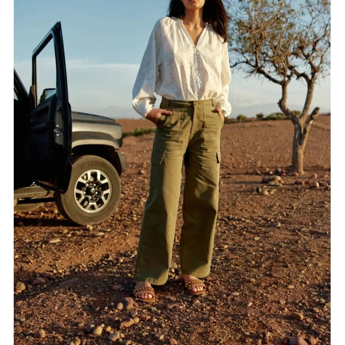 La Petite EtoilePantalon PINA kaki en coton
