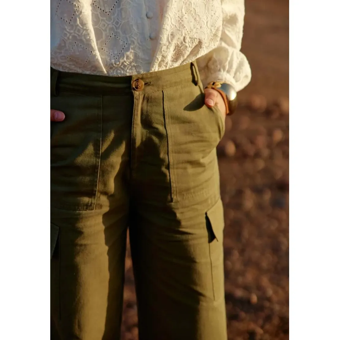 La Petite EtoilePantalon PINA kaki en coton