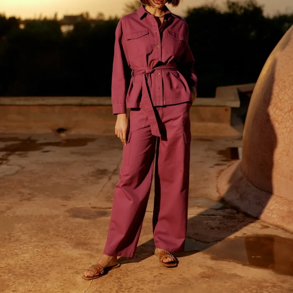 La Petite EtoilePantalon PINA mauve en coton violet