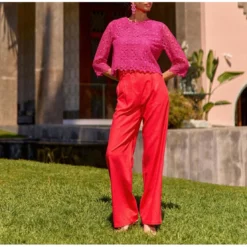 La Petite EtoilePantalon POLIMO rouge en lin