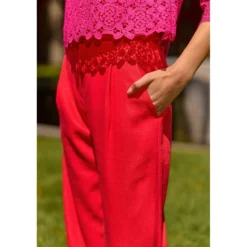 La Petite EtoilePantalon POLIMO rouge en lin