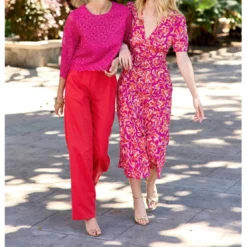 La Petite EtoilePantalon POLIMO rouge en lin
