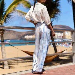 La Petite EtoilePantalon POMAN tie&dye en viscose bleu