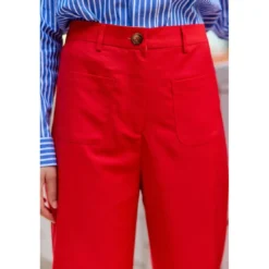 La Petite EtoilePantalon rouge SONNY VELOURS en coton
