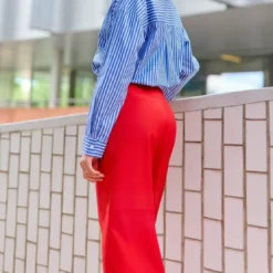 La Petite EtoilePantalon rouge SONNY VELOURS en coton