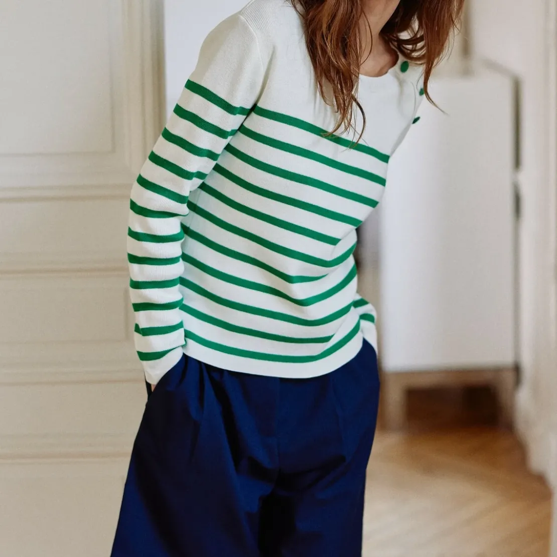 La Petite EtoilePull CAMILIA ecru/vert
