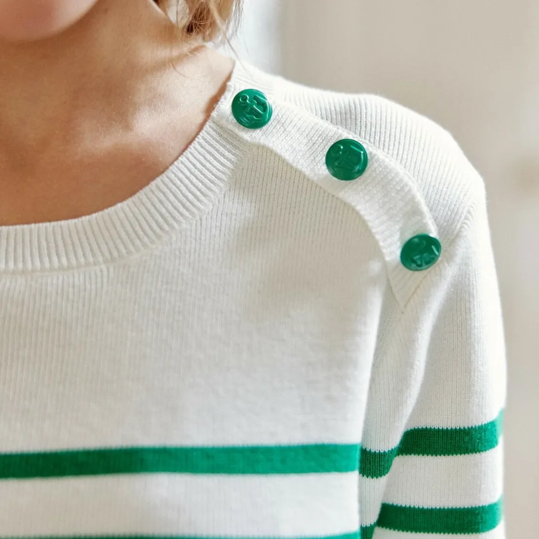 La Petite EtoilePull CAMILIA ecru/vert