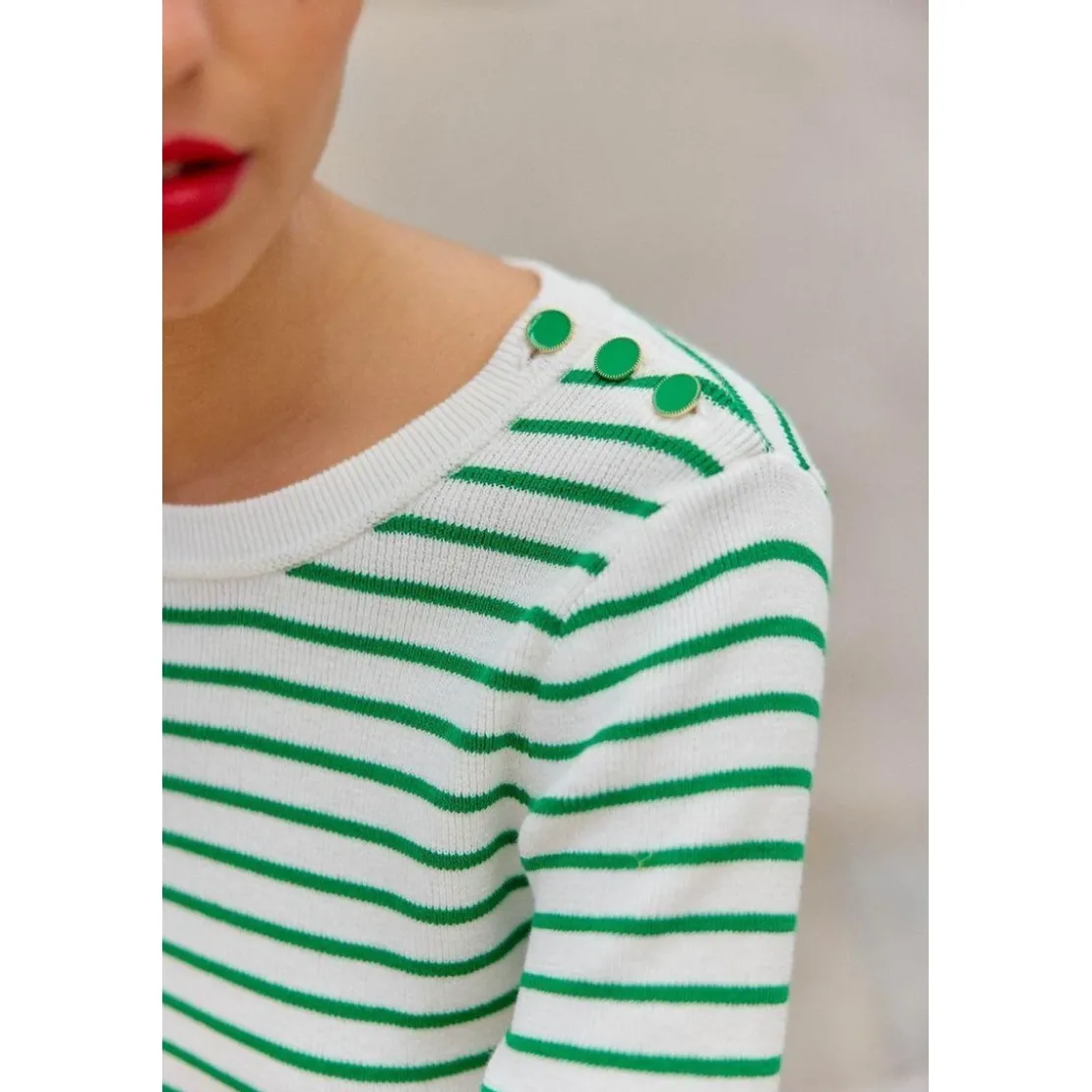 La Petite EtoilePull en coton MOLLY vert