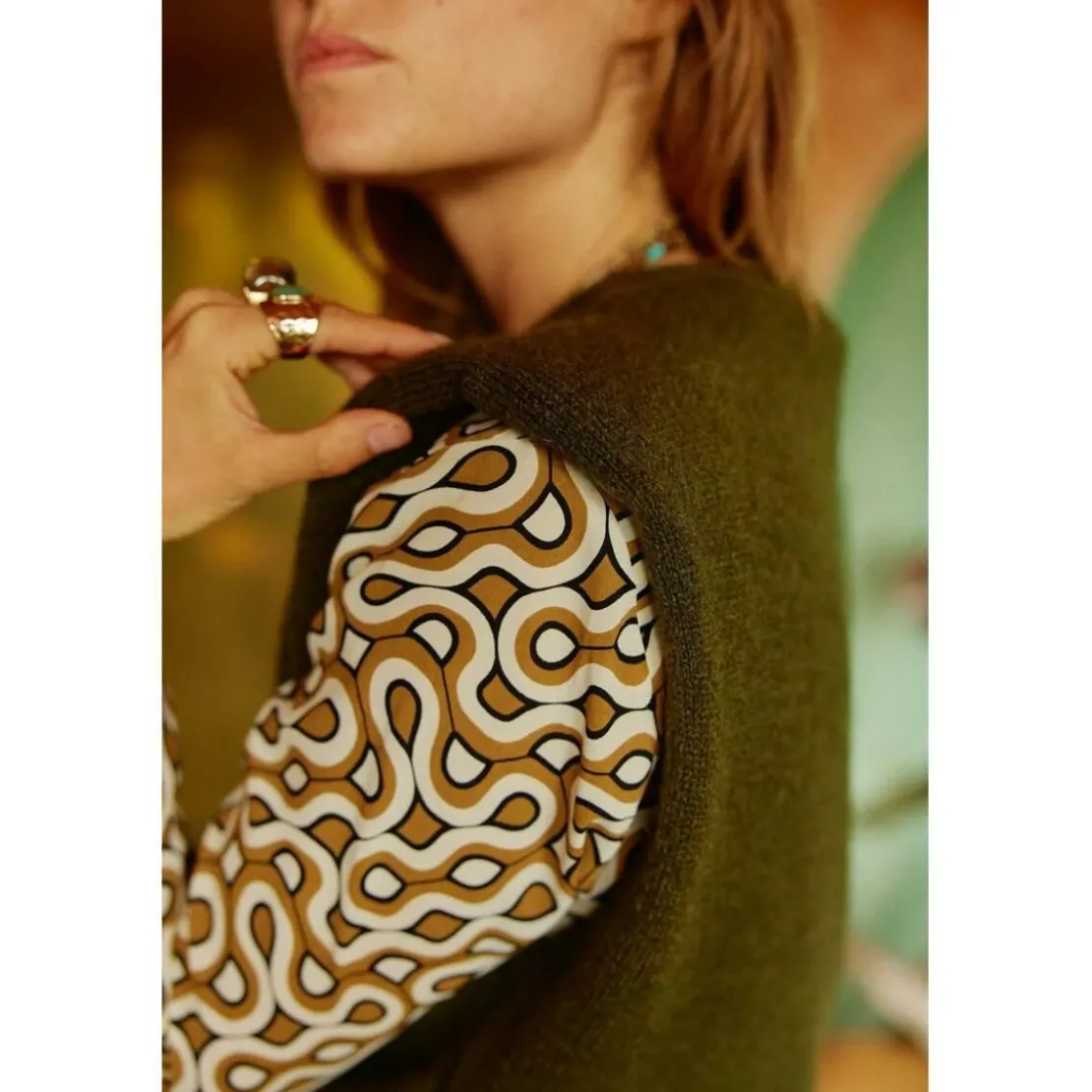 La Petite EtoilePull en maille LUMA - Kaki