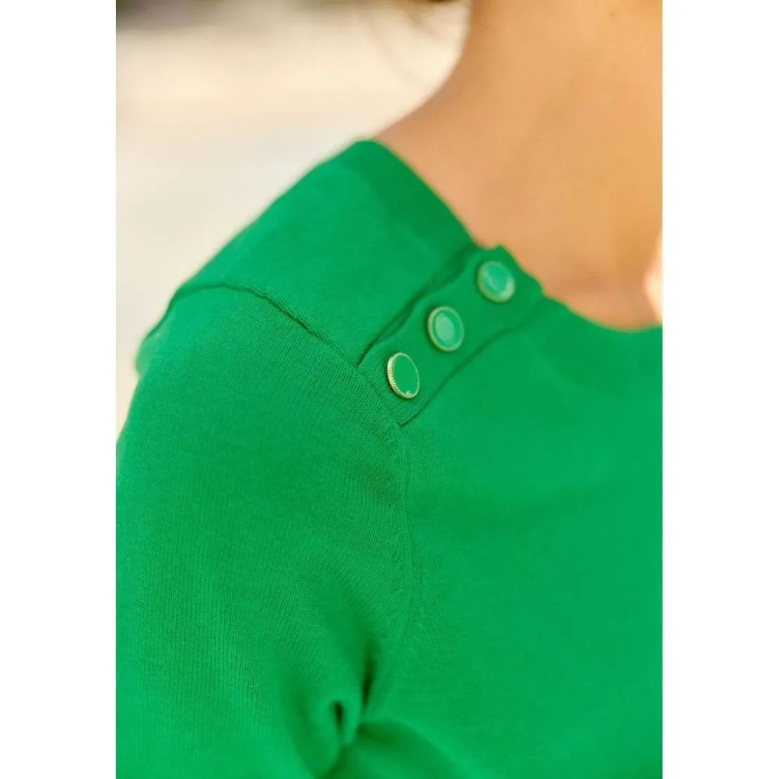 La Petite EtoilePull manches courtes en coton MAYA vert