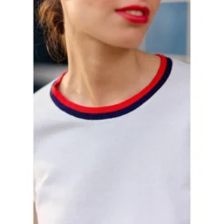 La Petite EtoilePull manches courtes en coton MAE ecru blanc