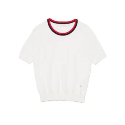 La Petite EtoilePull manches courtes en coton MAE ecru blanc