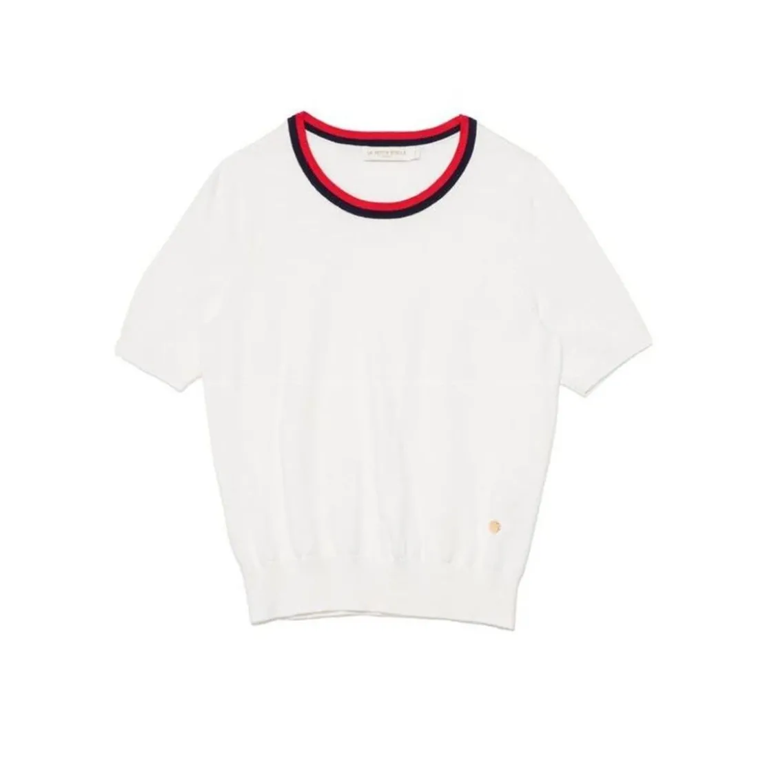 La Petite EtoilePull manches courtes en coton MAE ecru blanc
