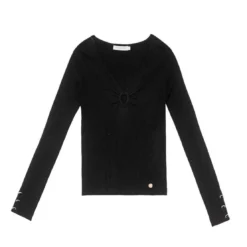 La Petite EtoilePull MOZA noir en viscose