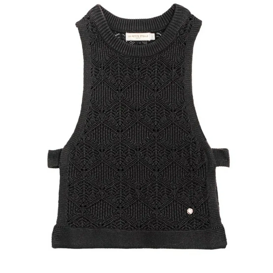 La Petite EtoilePull sans manches MIRO noir en coton