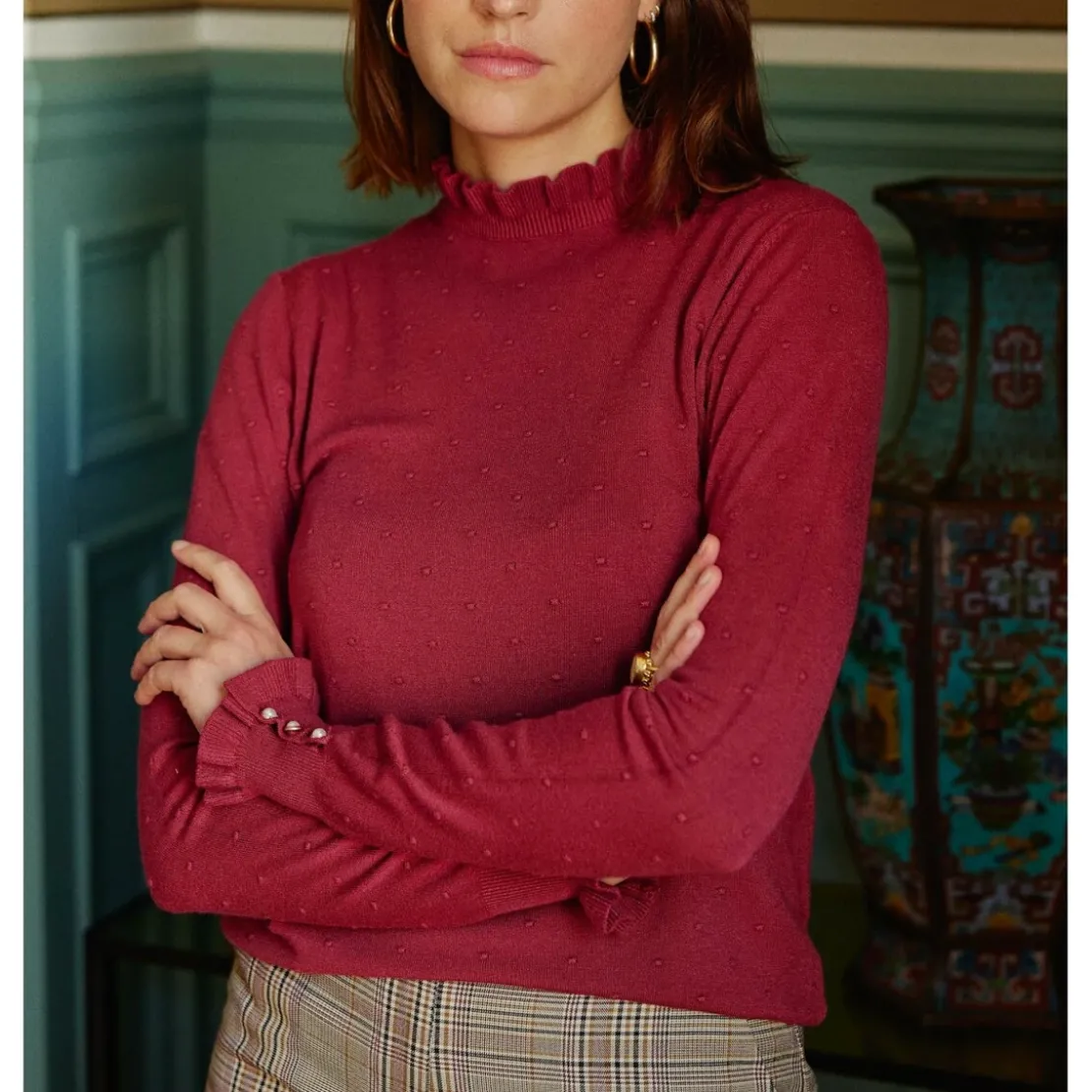 La Petite EtoilePull SOLFERINOS - Framboise en viscose