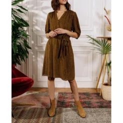 La Petite EtoileRobe courte ENYA kaki en viscose