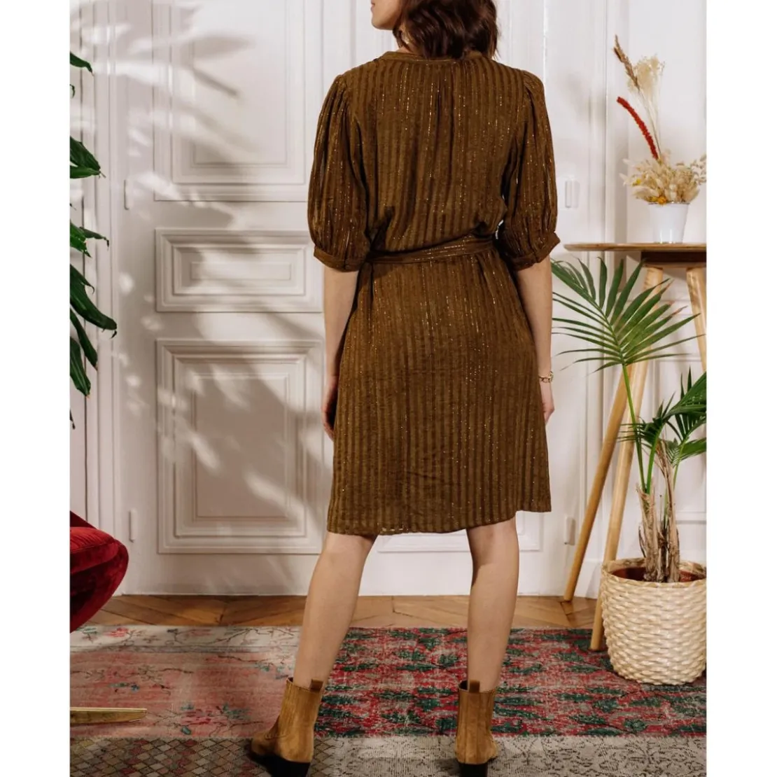 La Petite EtoileRobe courte ENYA kaki en viscose
