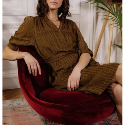 La Petite EtoileRobe courte ENYA kaki en viscose