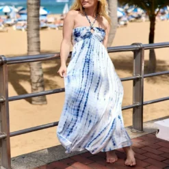 La Petite EtoileRobe longue RENZA tie&dye en viscose bleu