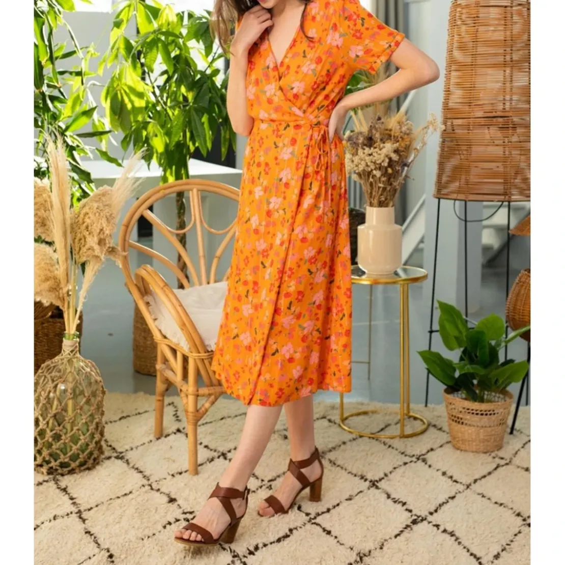 La Petite EtoileRobe Midi CARLANA orange
