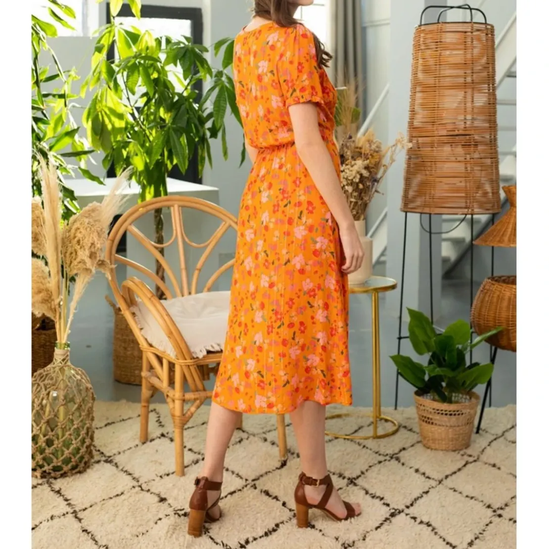 La Petite EtoileRobe Midi CARLANA orange