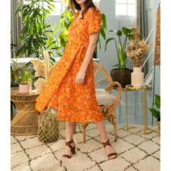 La Petite EtoileRobe Midi CARLANA orange
