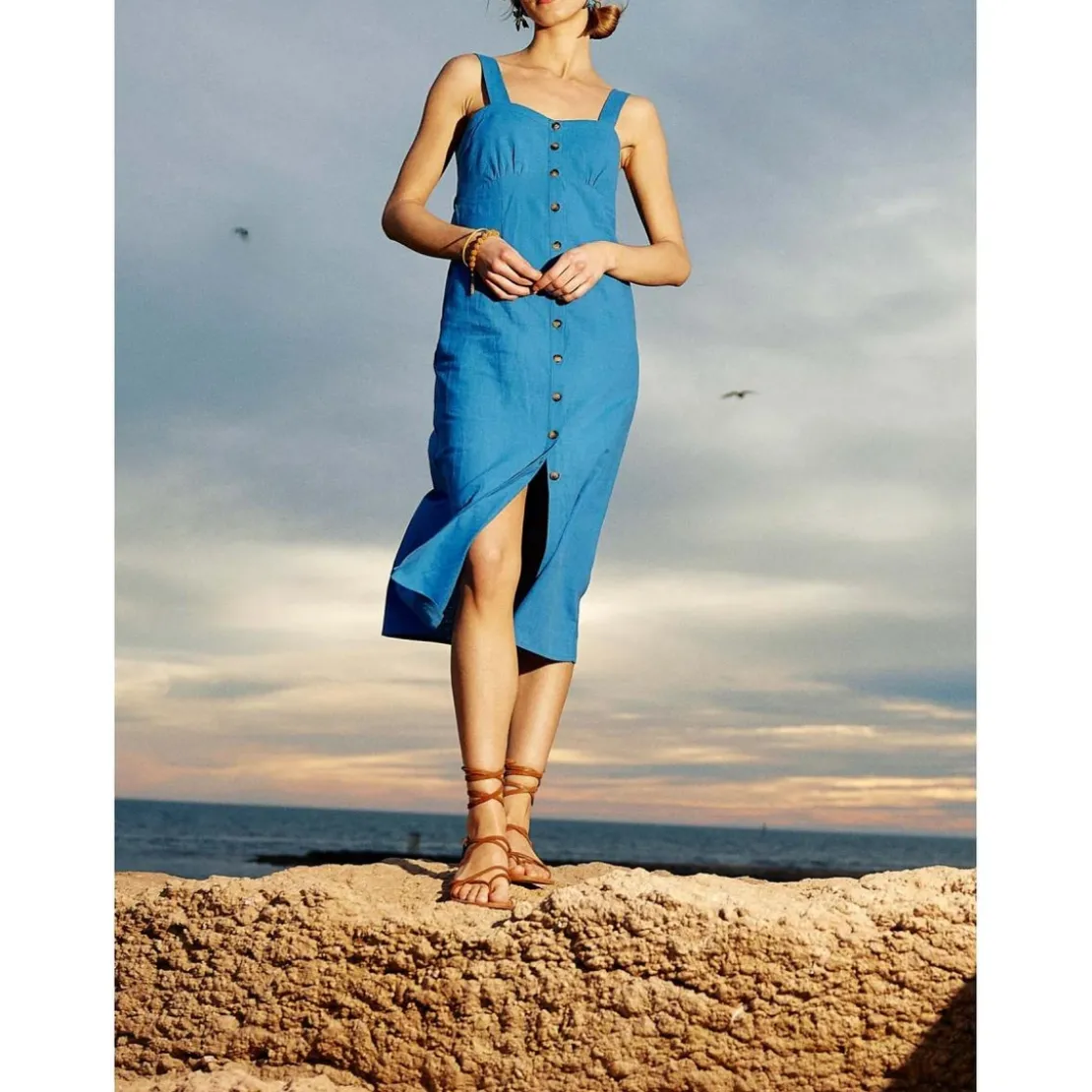 La Petite EtoileRobe Midi SKYLAR bleu en coton