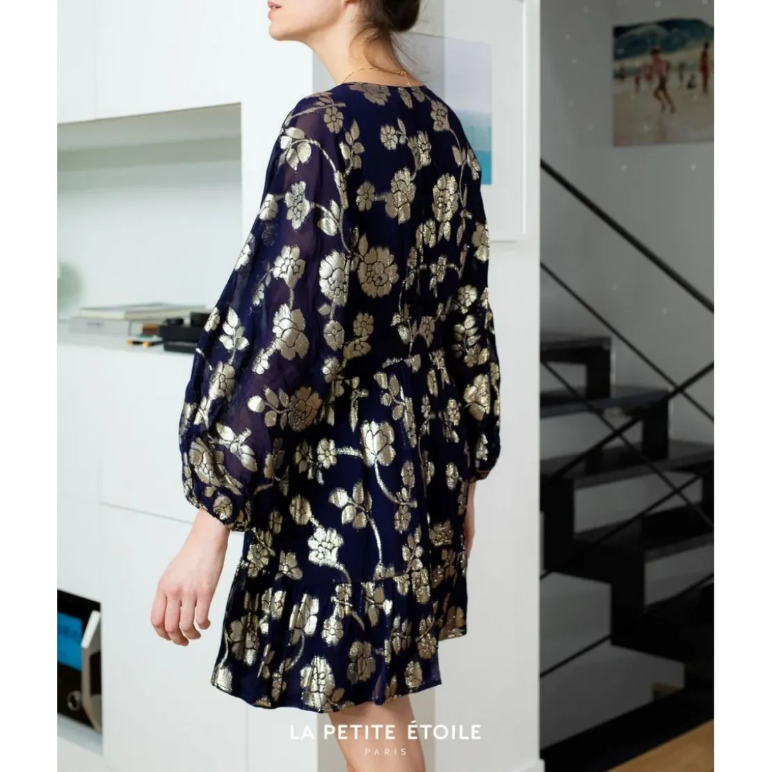 La Petite EtoileRobe NIDA bleu marine en viscose