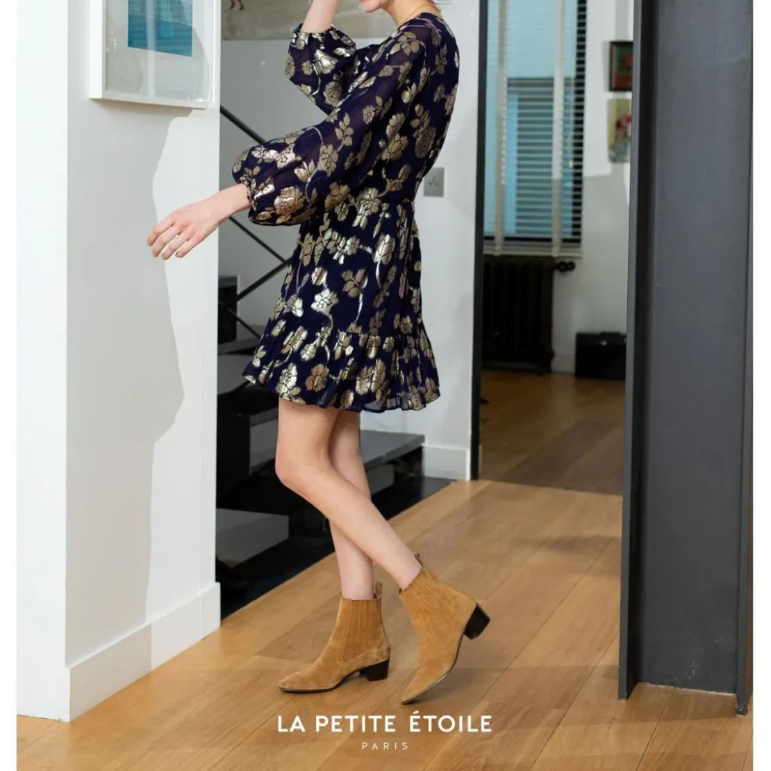 La Petite EtoileRobe NIDA bleu marine en viscose