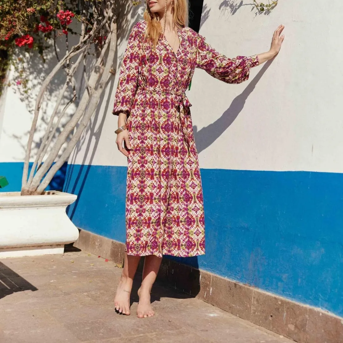 La Petite EtoileRobe RACHA - Psychedelique rouge en viscose
