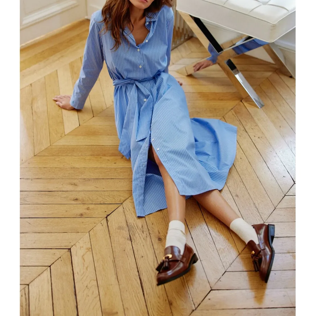 La Petite EtoileRobe REEM raye bleu en coton