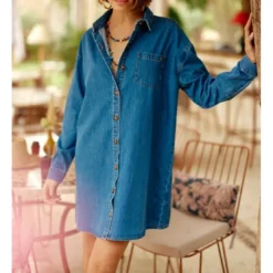 La Petite EtoileRobe RIMEN S stone en coton bleu