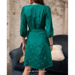 La Petite EtoileRobe Shima vert en viscose